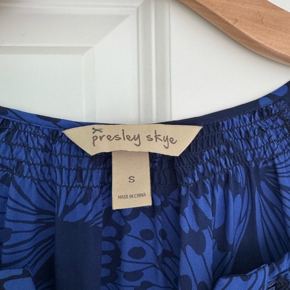 presley skye Nordstrom women’s 100% silk belted butterfly print dress SMALL 4 6 - Picture 7 of 9